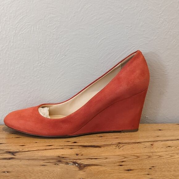 J. Crew Made in Italy Martina Red Suede Wedges Women's Size 9 - Picture 14 of 15